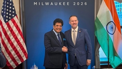 Piyush Goyal met US Trade Representative Jamieson Greer at sidelines of the G20 trade ministers’ meeting in Milwaukee. (@PiyushGoyal/X)