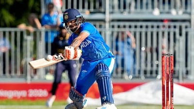 After India lost three wickets shortly after the power play, the Jharkhand batsman bailed the team out, for the umpteenth time this year. (PTI) After India lost three wickets shortly after the power play, the Jharkhand batsman bailed the team out, for the umpteenth time this year. (PTI)