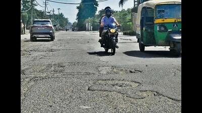 Pitted road conditions compound the distress. (HT)