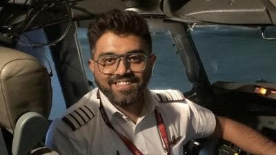 This undated photo released on Israel's Foreign Ministry social media shows Indian Capt. Smit Machchhar in the cockpit of a plane in an unknown location. (Israel's Foreign Ministry via AP) This undated photo released on Israel's Foreign Ministry social media shows Indian Capt. Smit Machchhar in the cockpit of a plane in an unknown location. (Israel's Foreign Ministry via AP)