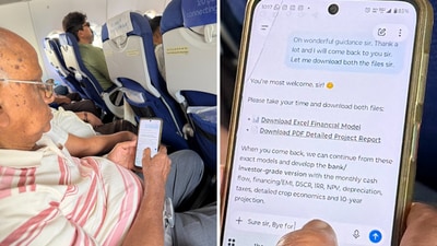 VBR Prasad, 77, has gone viral for his polite chats with ChatGPT. (X/@theteknosaur) VBR Prasad, 77, has gone viral for his polite chats with ChatGPT. (X/@theteknosaur)