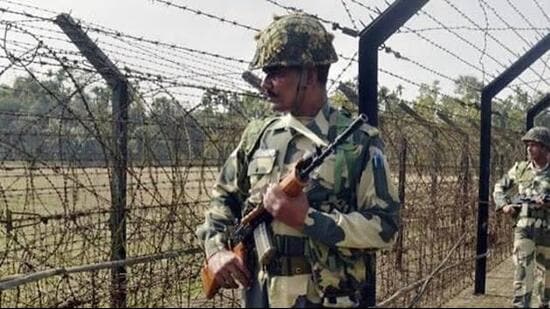 According to officials, BSF troops deployed along the India-Pakistan border noticed suspicious movement in the area around noon. (HT)