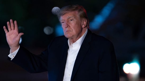 Donald Trump’s camera was off during a G7 Zoom call, prompting social media users to joke about a ‘nap’ or ‘bad hair day’.. (Photo by Jim WATSON / AFP)