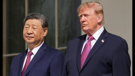 The US-China rivalry — though muted — remains robust in substance. The relationship is K-shaped: leader-level diplomacy is on the rise, even as competition in trade, technology, and military domains continues underneath. (Reuters)