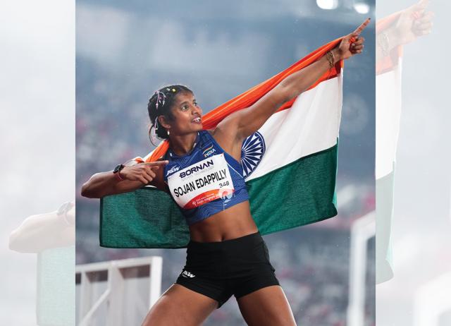 Ancy Sojan, who won Silver at the Asian Games, is #StyleGoals. (INSTAGRAM/@RFYOUTHSPORTS) Ancy Sojan, who won Silver at the Asian Games, is #StyleGoals. (INSTAGRAM/@RFYOUTHSPORTS)