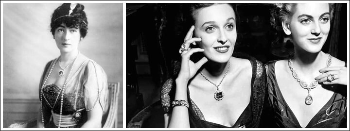 Evalyn McLean often wore the Hope Diamond, which she bought from Cartier (Cape Town Diamond Museum) Evalyn McLean often wore the Hope Diamond, which she bought from Cartier (Cape Town Diamond Museum)