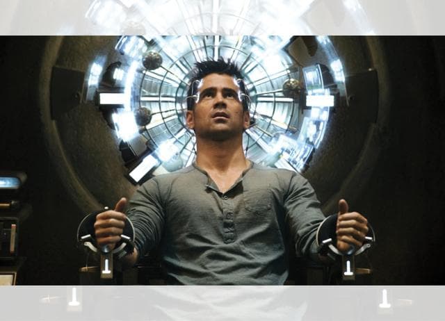 Colin Farrel is at his confused best in Total Recall. Colin Farrel is at his confused best in Total Recall.