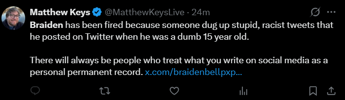 Braiden Bell gained online support after Portland Trail Blazers fired him. (X) Braiden Bell gained online support after Portland Trail Blazers fired him. (X)