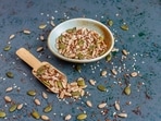 Seed cycling integrates flax, pumpkin, sesame, and sunflower seeds during specific menstrual phases. (Freepik)