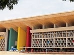 Around 30-35 more courtrooms are to come up in the blocks to be constructed behind the heritage building designed by Le Corbusier. (HT File)