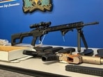 HT-Sanket: Arms and ammunition seized during the arrest of five Indian nationals for their alleged involvement in extortion. (Credit: Langley RCMP)