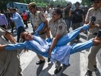 Several protesters were detained during the agitation in Jantar Mantar on Friday. 