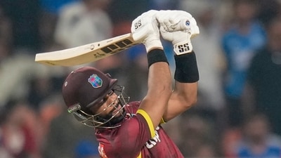 Shai Hope's knock was laced with 17 fours and three sixes as he made sure West Indies finish the series on a high. (PTI) Shai Hope's knock was laced with 17 fours and three sixes as he made sure West Indies finish the series on a high. (PTI)