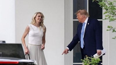 Questions about the relationship between White House aides Natalie Harp and Margo Martin are circulating online. (REUTERS)