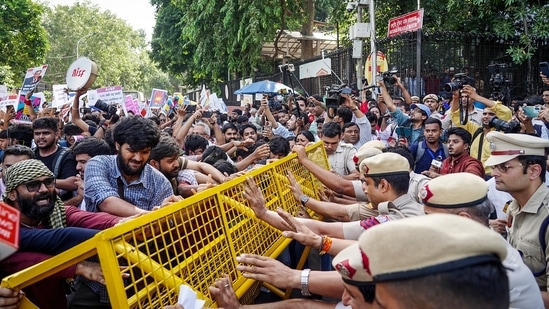 Section 163 of the BNSS remained in force in New Delhi district on Saturday.