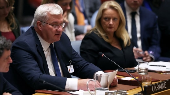 Ukrainian foreign minister Andrii Sybiha at a United Nations Security Council meeting on Ukraine. (Photo for representation)
