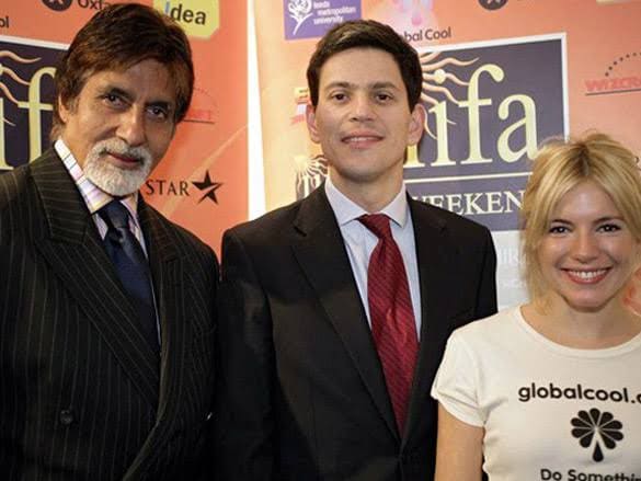 Sienna Miller with Amitabh Bachchan during her visit to India in 2007. Sienna Miller with Amitabh Bachchan during her visit to India in 2007.