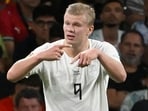 Erling Haaland remained on the pitch until the 67th minute before being replaced by Jørgen Strand Larsen.