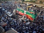 The demonstrators, traveling in a convoy of trucks, buses and cars, departed from Lakki Marwat district in the northwestern province of Khyber Pakhtunkhwa.