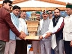 Sukhu said that the state government was working continuously to strengthen education, healthcare and the rural economy. (HT Photo)