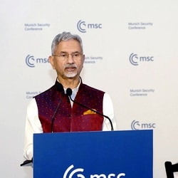 External Affairs Minister S. Jaishankar at 62nd Munich Security Conference, in New Delhi on Sunday. 