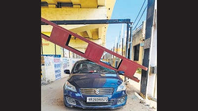 GRP officials said the damages would be paid for and that the vehicle would be repaired at the railway’s expense. (HT PHOTO) GRP officials said the damages would be paid for and that the vehicle would be repaired at the railway’s expense. (HT PHOTO)