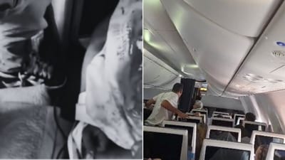 The video released by Israel-based news channel shows the suspect, identified as al-Hammami, kneeling inside the aircraft, (Screengrab via @i24NEWS_HE/REUTERS) The video released by Israel-based news channel shows the suspect, identified as al-Hammami, kneeling inside the aircraft, (Screengrab via @i24NEWS_HE/REUTERS)