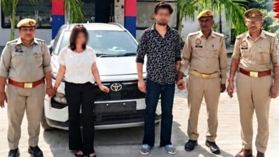 The police arrested the man along with his alleged girlfriend (@meerutpolice) The police arrested the man along with his alleged girlfriend (@meerutpolice)