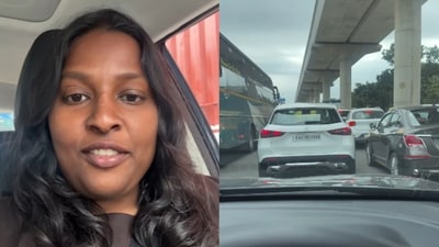 A Bengaluru woman shared her frustration with the city’s traffic after getting stuck on the road at 3:20 pm. (Instagram/idli_dosai_bros) A Bengaluru woman shared her frustration with the city’s traffic after getting stuck on the road at 3:20 pm. (Instagram/idli_dosai_bros)