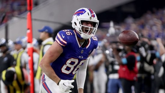 Dalton Kincaid #86 of the Buffalo Bills pictured. (Getty Images via AFP)