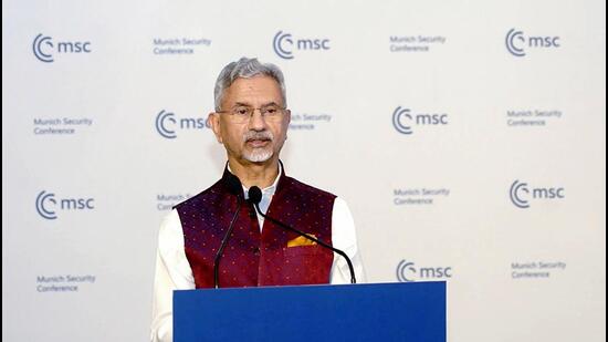 External Affairs Minister S. Jaishankar addresses the 62nd Munich Security Conference, in New Delhi on Sunday. (@DrSJaishankar X)