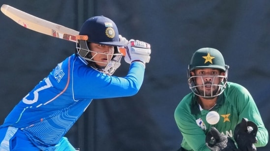 Vaibhav Sooryavanshi in action for India against Pakistan in the Asian Games 2026 final