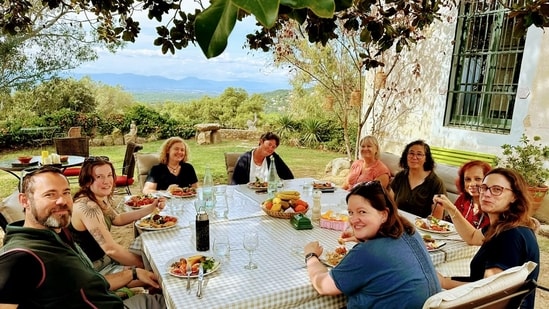 I am at a writing retreat in Spain, in Romanyà de la Selva, a small village on the Costa Brava near Barcelona.