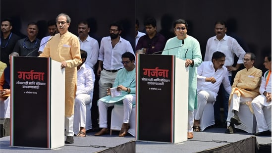 Thackeray brothers protest LIVE: Uddhav Thackeray of Shiv Sena (UBT) and Raj Thackeray of Maharashtra Navnirman Sena (MNS) speak after a protest rally in Mumbai.
