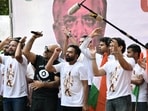 Cockroach Janta Party (CJP) founder Abhijit Dipke, along with Chief Spokesperson Saurav Das, National Spokesperson Ashutosh Ranka and Singer Vishal Dadlani during a protest seeking Chief Election Commissioner Gyanesh Kumar's resignation over voter roll deletions at Chhatrapati Shivaji Maharaj Park.
