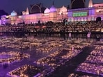 Deepotsav was started by the Yogi government in 2017 to recreate the welcome of Lord Ram after a 14-year exile. (HT file)