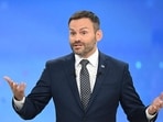 Leader of the Parti Quebecois (PQ) Paul St-Pierre Plamondon speaks during the third and final televised Quebec election debate in Montreal, Quebec, Canada on September 23. (AFP)