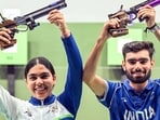 Nagoya [Japan], Sep 25 (ANI): India's Kamaljeet Singh and Suruchi Singh celebrate after winning Gold in the 10m Air Pistol Mixed Team final at the Asian Games 2026, in Nagoya on Friday. (ANI Photo) (ANI Photo)