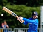 India's Vaibhav Sooryavanshi plays a shot.
India's Vaibhav Sooryavanshi plays a shot.