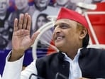 Samajwadi Party national president Akhilesh Yadav waves during a press conference at the party office, in Lucknow. (ANI)