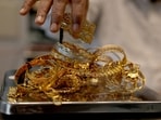On the Multi Commodity Exchange (MCX), the yellow metal for December delivery fell <span class='webrupee'>₹</span>1,020, or nearly 1 per cent, to <span class='webrupee'>₹</span>1,49,370 per 10 grams.(REUTERS)