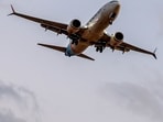 A replacement FlyDubai plane landing at Ben Gurion Airport near Tel Aviv with passengers from flight 1073.
