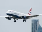 A British Airways plpane aproaches landing at Heathrow Airport in London. A British Airways plpane aproaches landing at Heathrow Airport in London.