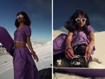 Urmila Pable snowboarded down a Swiss mountain in a lehenga.