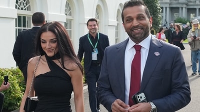 Kash Patel and Alexis Wilkins: Key moments in their relationship before the 2026 engagement (AP Photo) Kash Patel and Alexis Wilkins: Key moments in their relationship before the 2026 engagement (AP Photo)