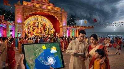 দুর্গাপুজোর সময় ঘূর্ণিঝড় তৈরি হবে কিনা, তা এখনও স্পষ্ট নয়। (ছবিটি প্রতীকী, সৌজন্যে ন্যানো ব্যানানা দিয়ে তৈরি) দুর্গাপুজোর সময় ঘূর্ণিঝড় তৈরি হবে কিনা, তা এখনও স্পষ্ট নয়। (ছবিটি প্রতীকী, সৌজন্যে ন্যানো ব্যানানা দিয়ে তৈরি)