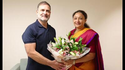 UP Congress president Aradhana Mishra met Leader of Opposition Rahul Gandhi and others on Monday during her first visit to New Delhi after taking charge. (Sourced)