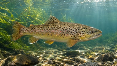 The brown trout was introduced to Tasmania in 1864. Today, the Threatened Species Scientific Committee names it a key threat to the swan galaxias. (AI-generated/ChatGPT) The brown trout was introduced to Tasmania in 1864. Today, the Threatened Species Scientific Committee names it a key threat to the swan galaxias. (AI-generated/ChatGPT)
