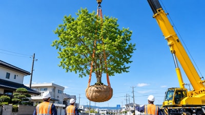Some valued trees in Japan get a slower option than the chainsaw: months of root preparation, then a move. (AI-generated/ChatGPT) Some valued trees in Japan get a slower option than the chainsaw: months of root preparation, then a move. (AI-generated/ChatGPT)