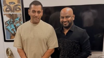 Salman Khan with BJYM treasurer PM Sai Prasad. Salman Khan with BJYM treasurer PM Sai Prasad.
